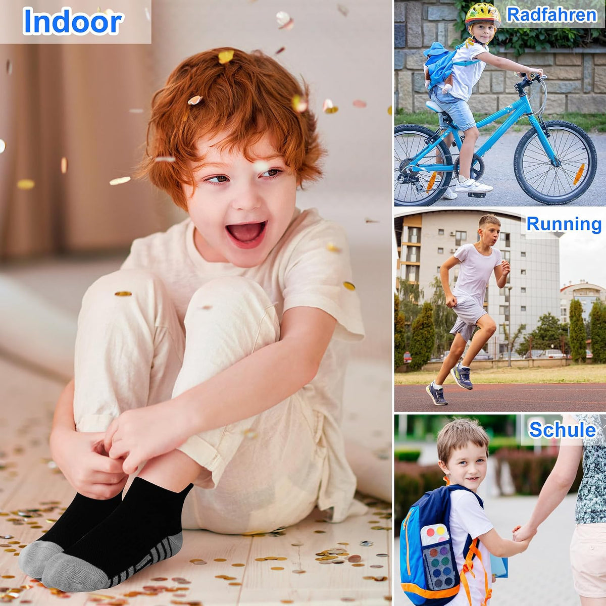 GENTABY 12 Pairs Boys Socks Kids Athletic Ankle Socks for Toddler 1-14Y