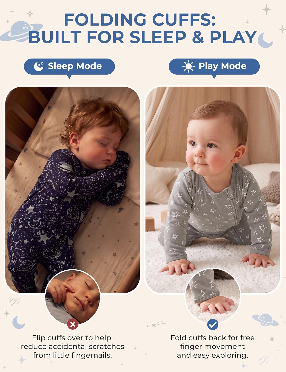 Unnivoll Baby Sleepers 100% Organic Cotton Baby Pajamas Boys Girls Clothes