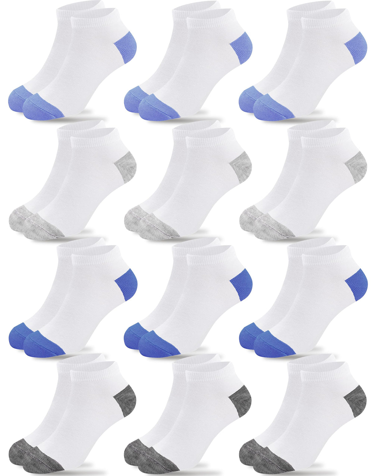 Duufin 12 Pairs Kids Socks Boys Girls Unisex Low Cut Ankle Socks for Kids