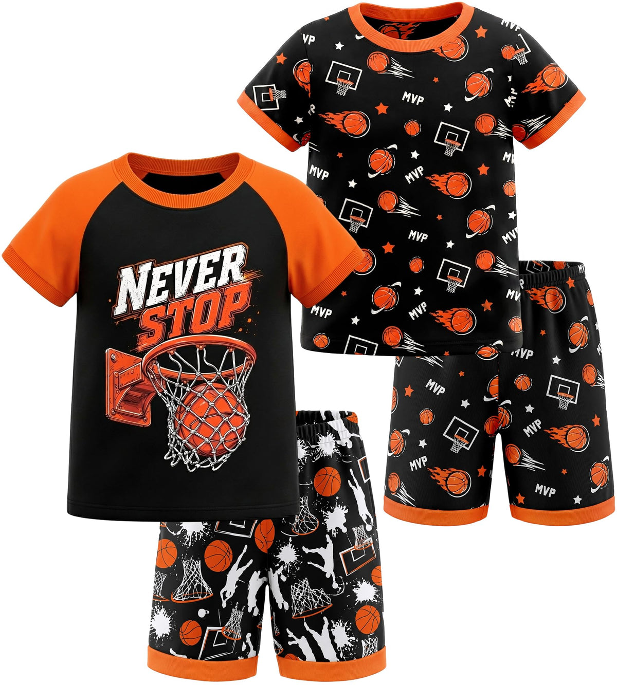 HONGTEYA Cotton Toddler Boys Clothes Kids Outfits Short Sleeve Set For 2-7T
