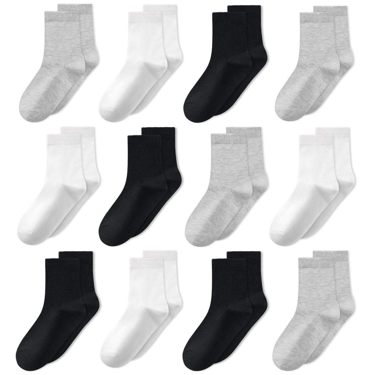 GENTABY Kids Socks 12 Pairs Boys Girls Athletic Crew Socks for Ages 1-13