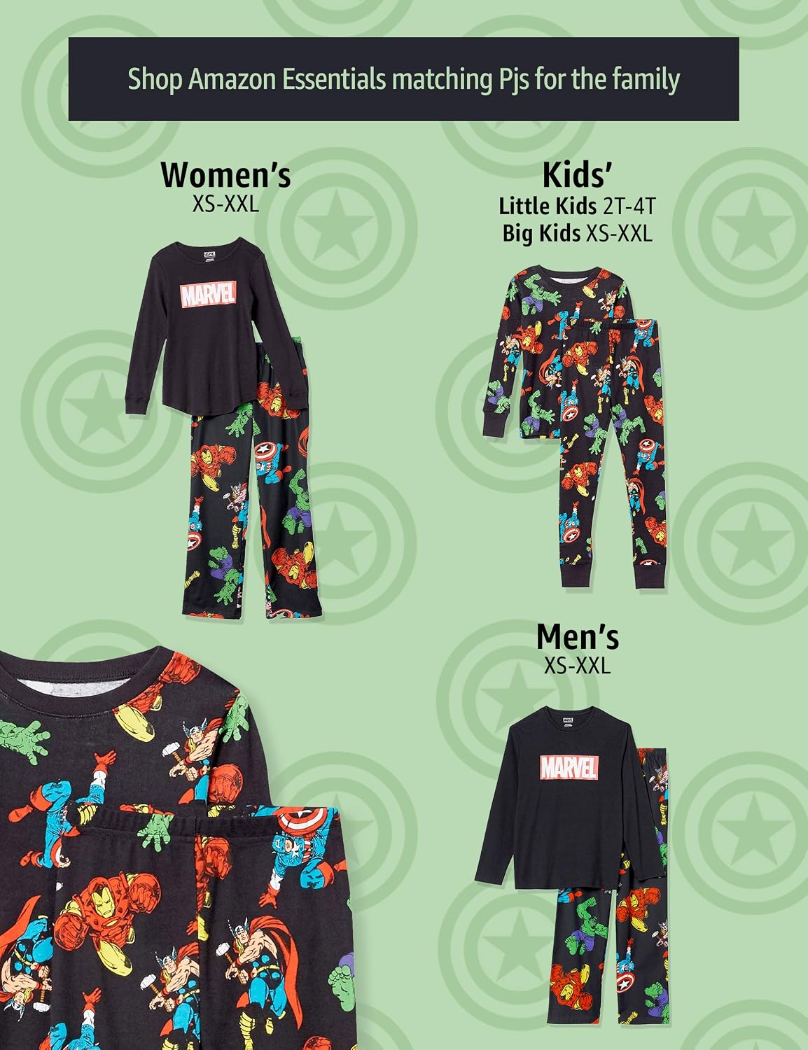 Amazon Essentials Disney | Marvel | Star Wars Boys and Toddlers' Snug-Fit Cotton Pajamas Sleepwear Sets for Toddler