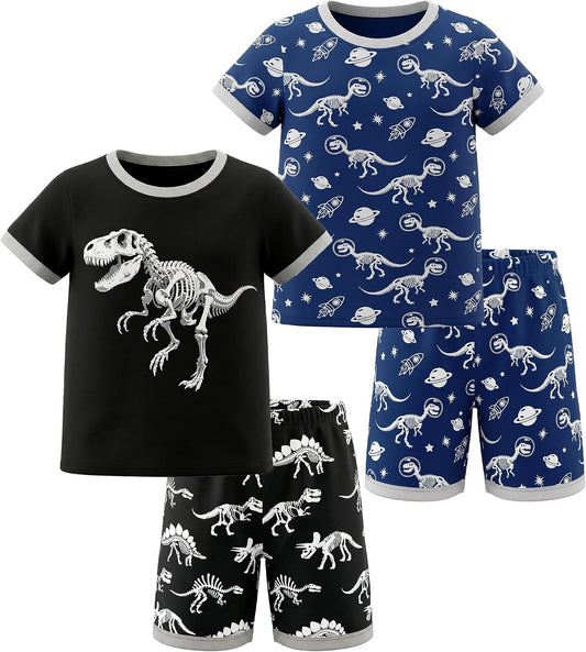 HONGTEYA Cotton Toddler Boys Clothes Kids Outfits Short Sleeve Set For 2-7T