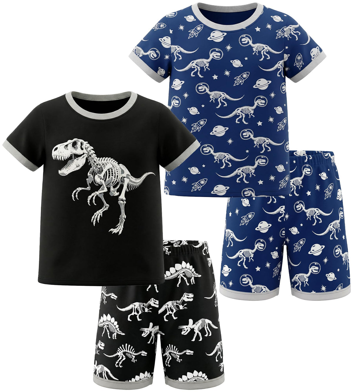 HONGTEYA Cotton Toddler Boys Clothes Kids Outfits Short Sleeve Set For 2-7T
