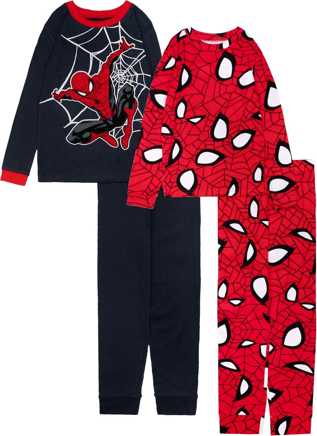 Marvel Boys' 4-piece Snug-fit Cotton Superhero Pajama Set, Matching Pajamas