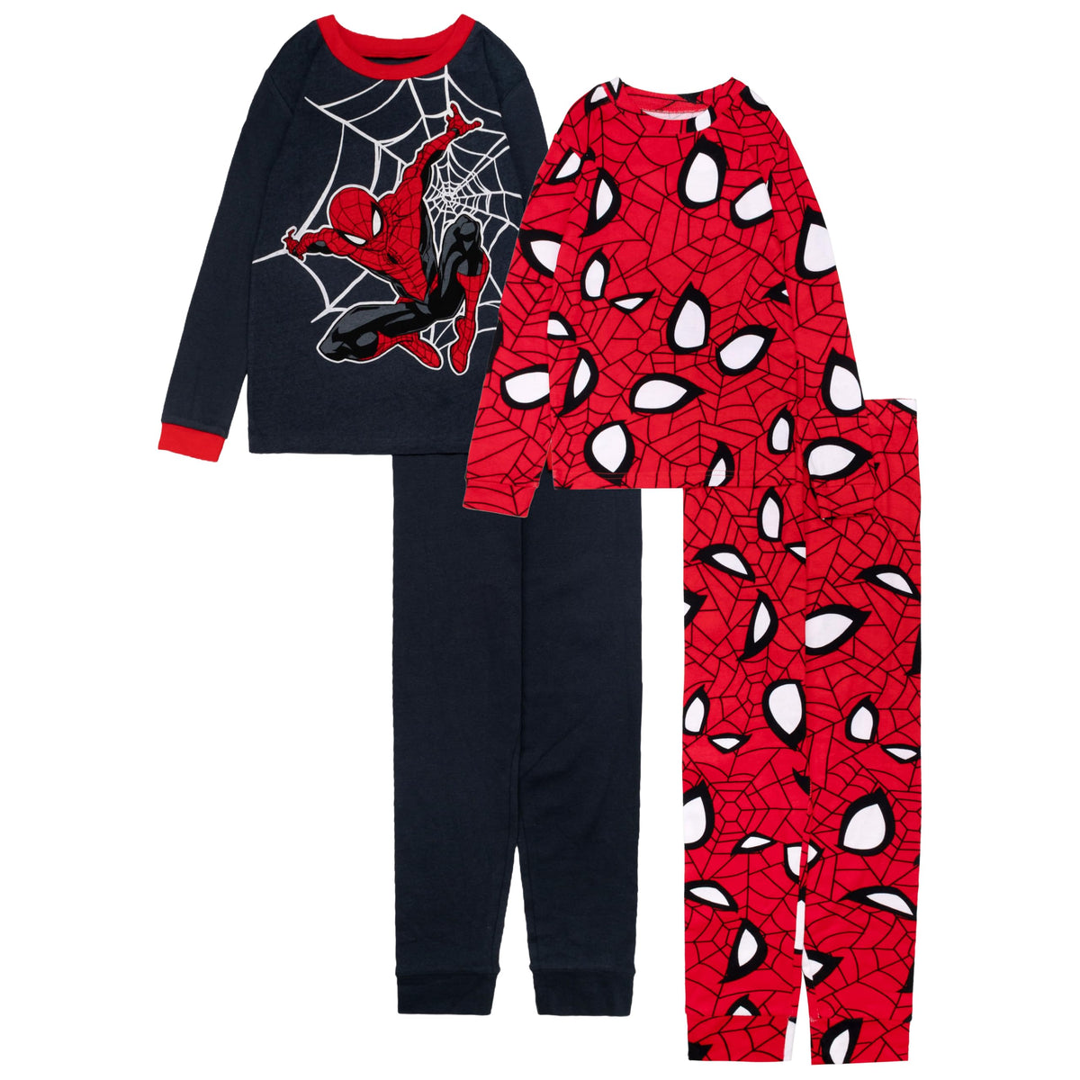 Marvel Boys' 4-piece Snug-fit Cotton Superhero Pajama Set, Matching Pajamas