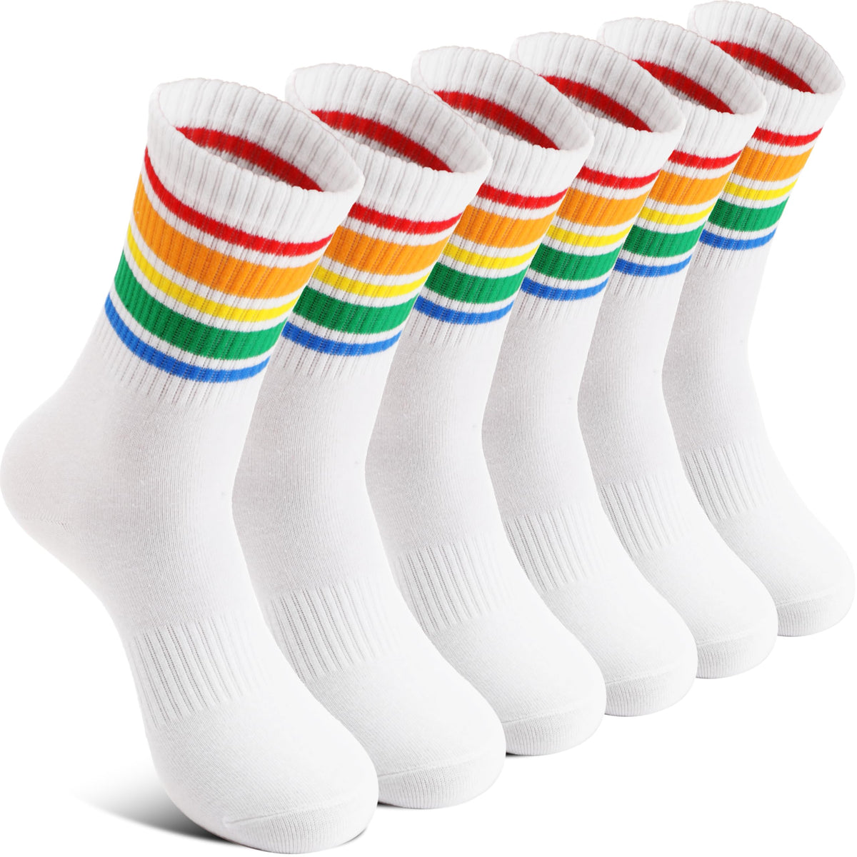 Welwoos 6 Pairs Kids Boys Girls Socks Athletic Basketball Youth Sport Crew Cotton Breathable Soft Socks