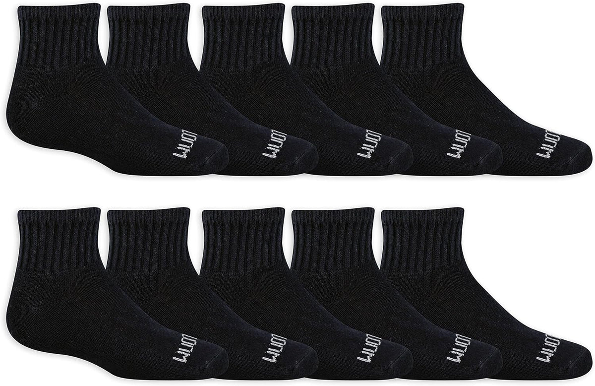 Fruit of the Loom Boys' Dual Defense Ankle Socks (10 Pack)