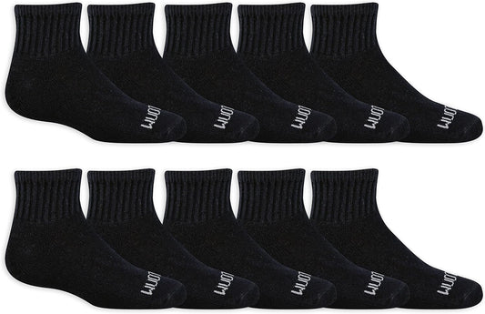 Fruit of the Loom Boys' Dual Defense Ankle Socks (10 Pack)
