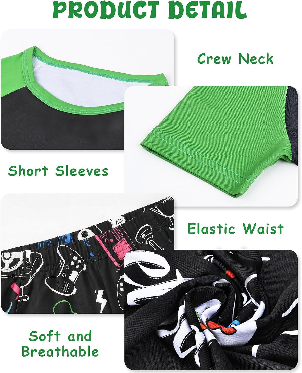 PASHOP Boys Pajamas Little Boys Summer Pajamas 2 Piece Short Sleeve Top and Shorts Sets Kids Pjs Sleepwears 3-10 Years