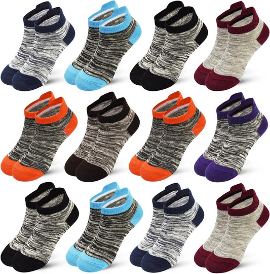 ZERULETS 12 Pairs Kids Socks, Toddler Ankle Athletic Socks 1-14 Years