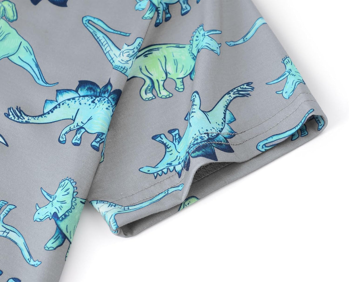 Tebbis Boys Pajamas Novelty Prints Button-Up Short Sleeve Set Size 6-18