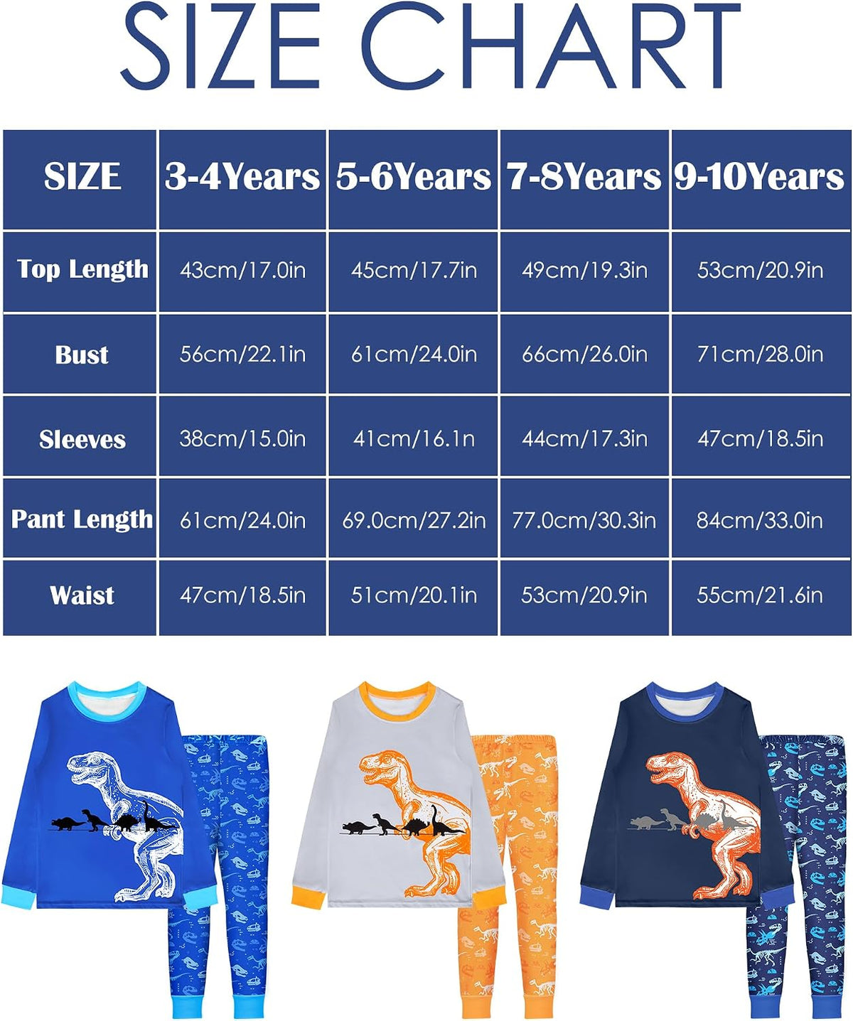PASHOP 2 Piece Boys Pajamas Kids Long Sleeve Top and Pants Pajamas Pjs Sleepwear Set for Toddler Little Boys 3-10 Years