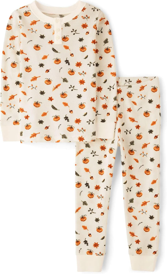 Gymboree Boys' And Toddler 100% Cotton Henley Long Sleeve Top and Pants, Gymmies Pajama Set