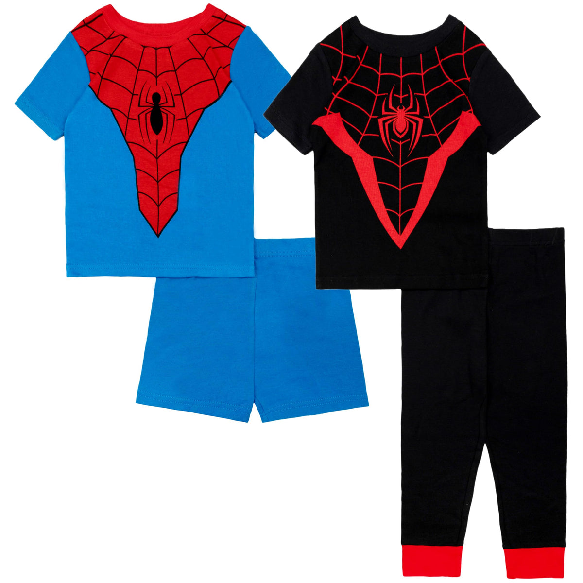 Marvel Boys' 4-piece Snug-fit Cotton Superhero Pajama Set, Matching Pajamas