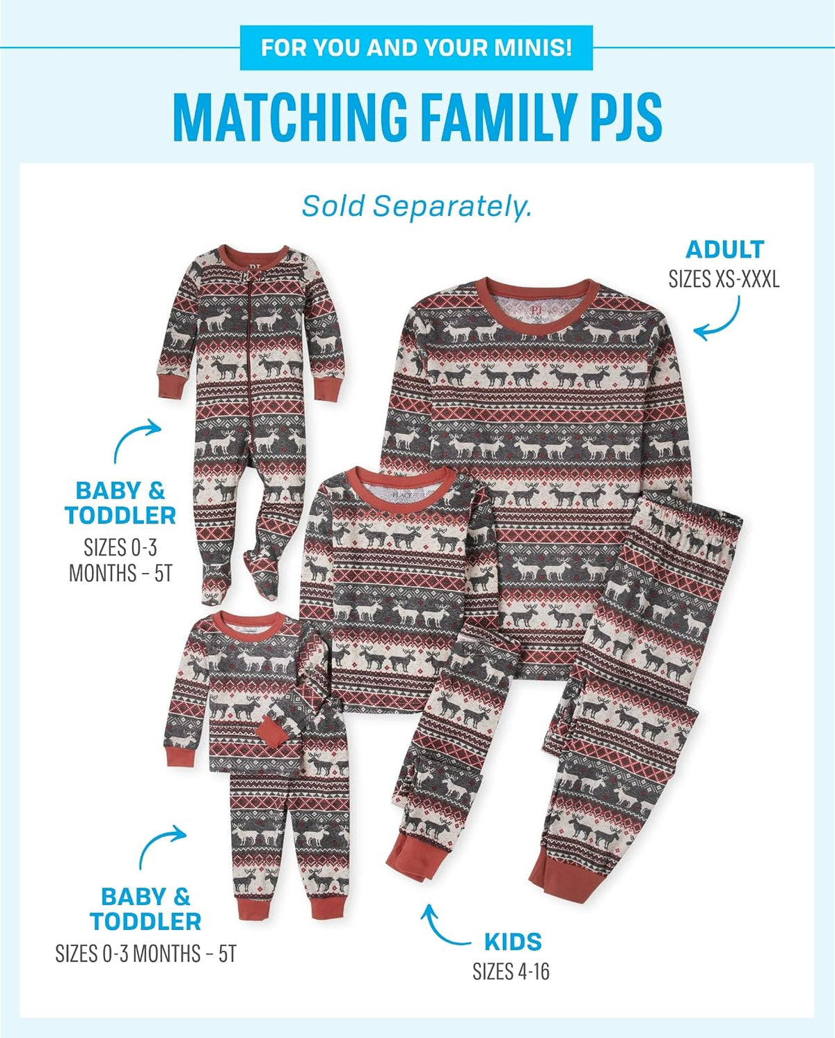 The Children's Place Baby Family Matching, Holiday Pajama Sets, Thermal