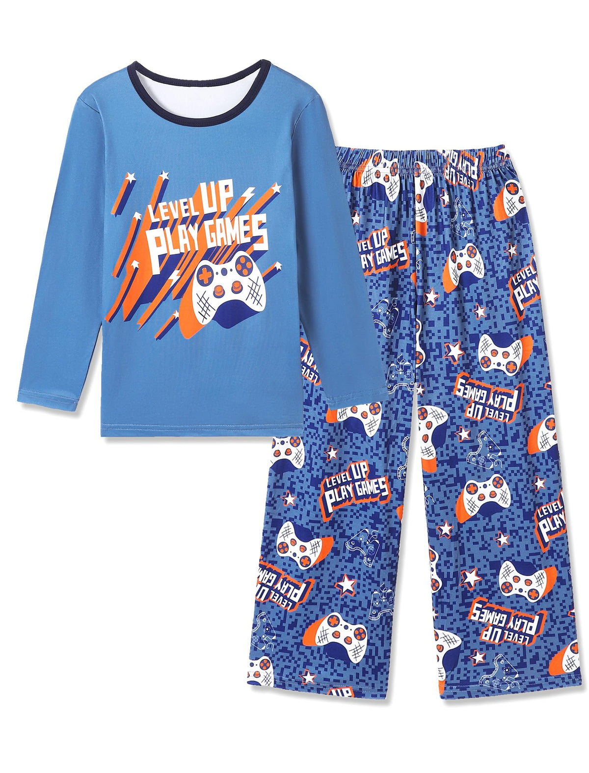 Mikrdoo Boys Pajamas Soft 2-Piece Long Sleeve Sleepwear Set 6-16 Years