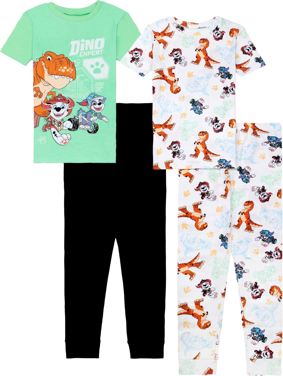 Nick Boys' 4-piece Snug-fit Matching Cotton Pajama Set, Soft & Cute for Kids