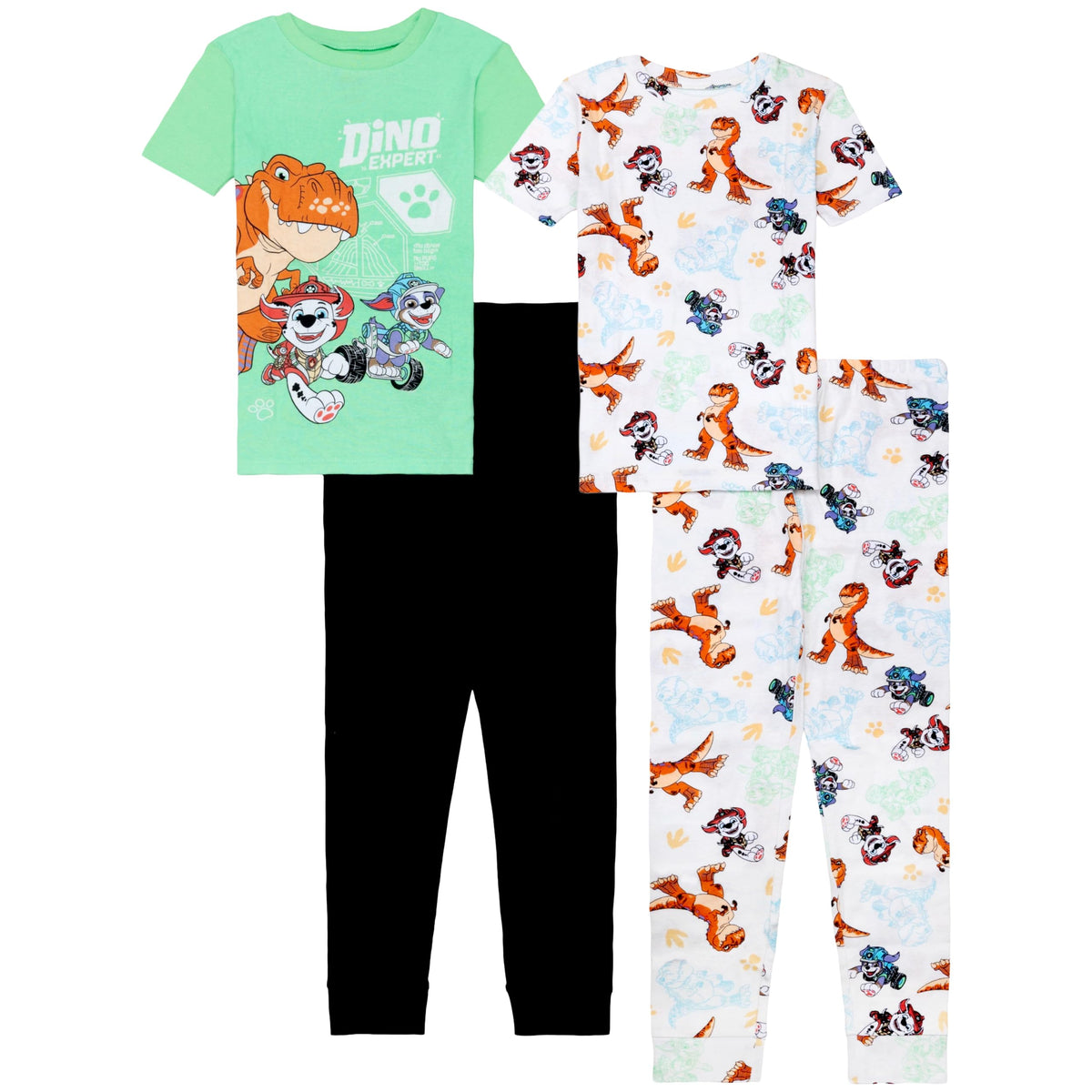 Nick Boys' 4-piece Snug-fit Matching Cotton Pajama Set, Soft & Cute for Kids