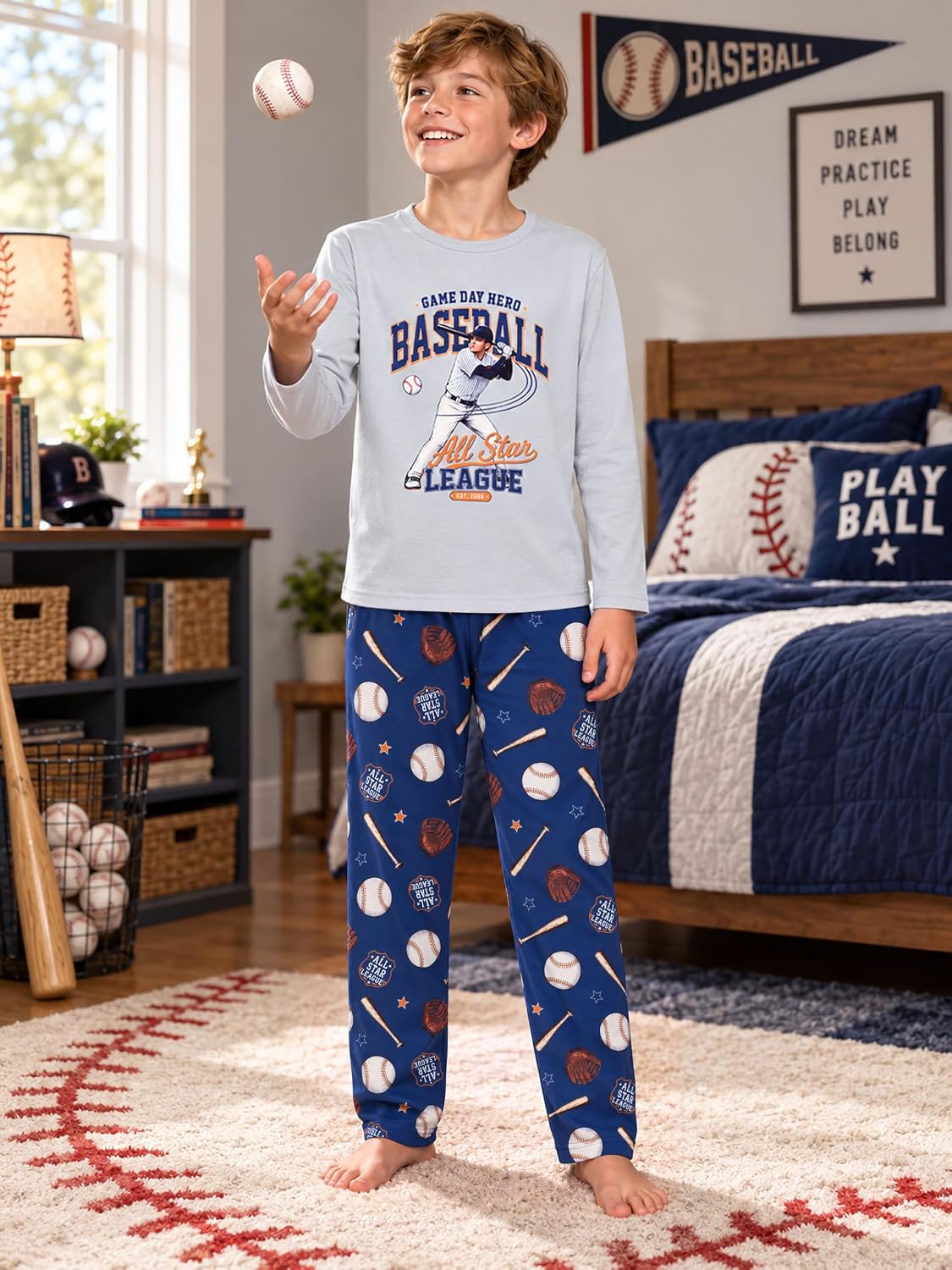 Beezizac Boys Pajamas Game/Ninja/Dinosaur Long Sleeve & Pants PJ Size 6-18