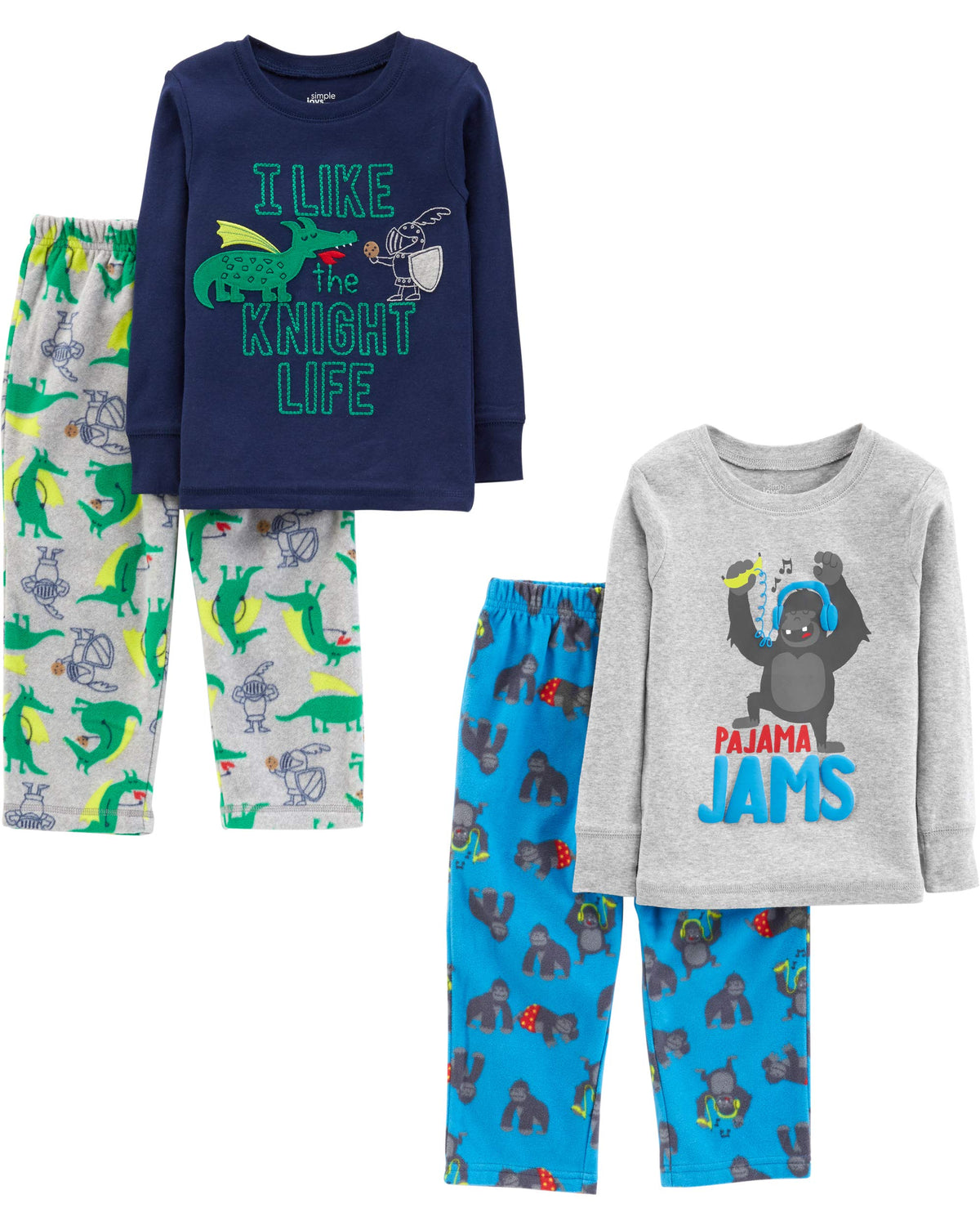 Simple Joys by Carter's Boys 4 piece Pajama Set