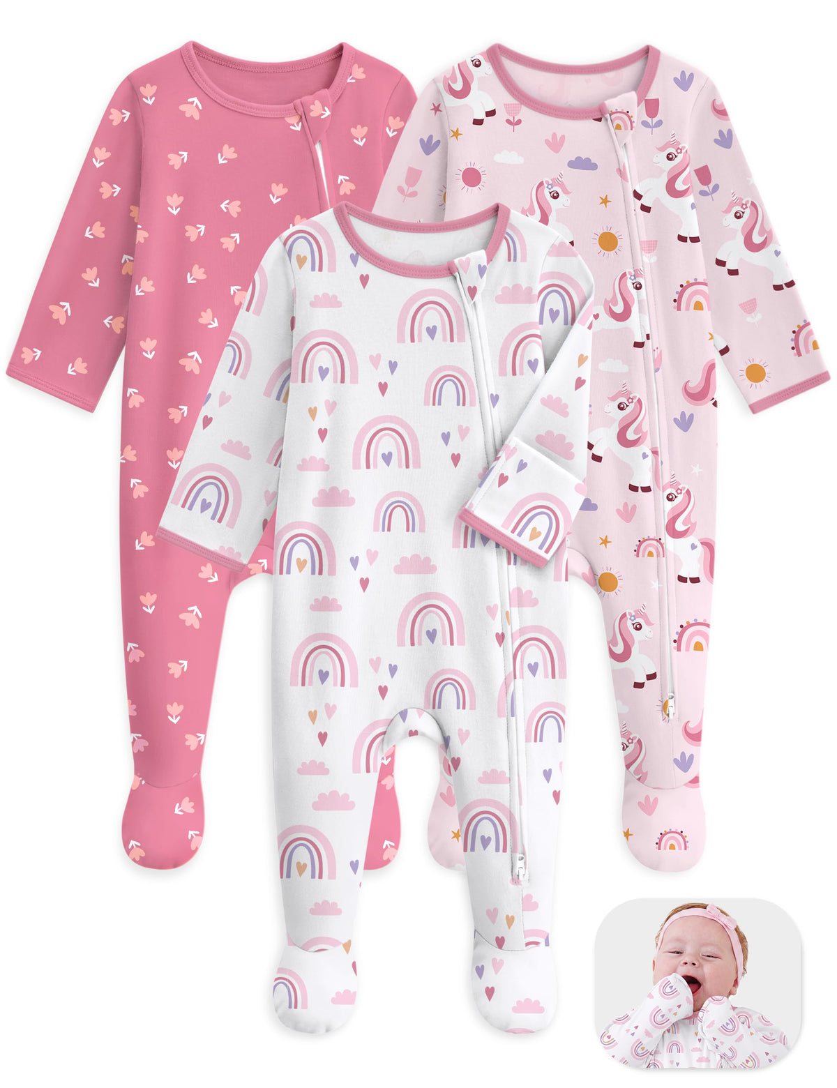 Unnivoll Baby Sleepers 100% Organic Cotton Baby Pajamas Boys Girls Clothes