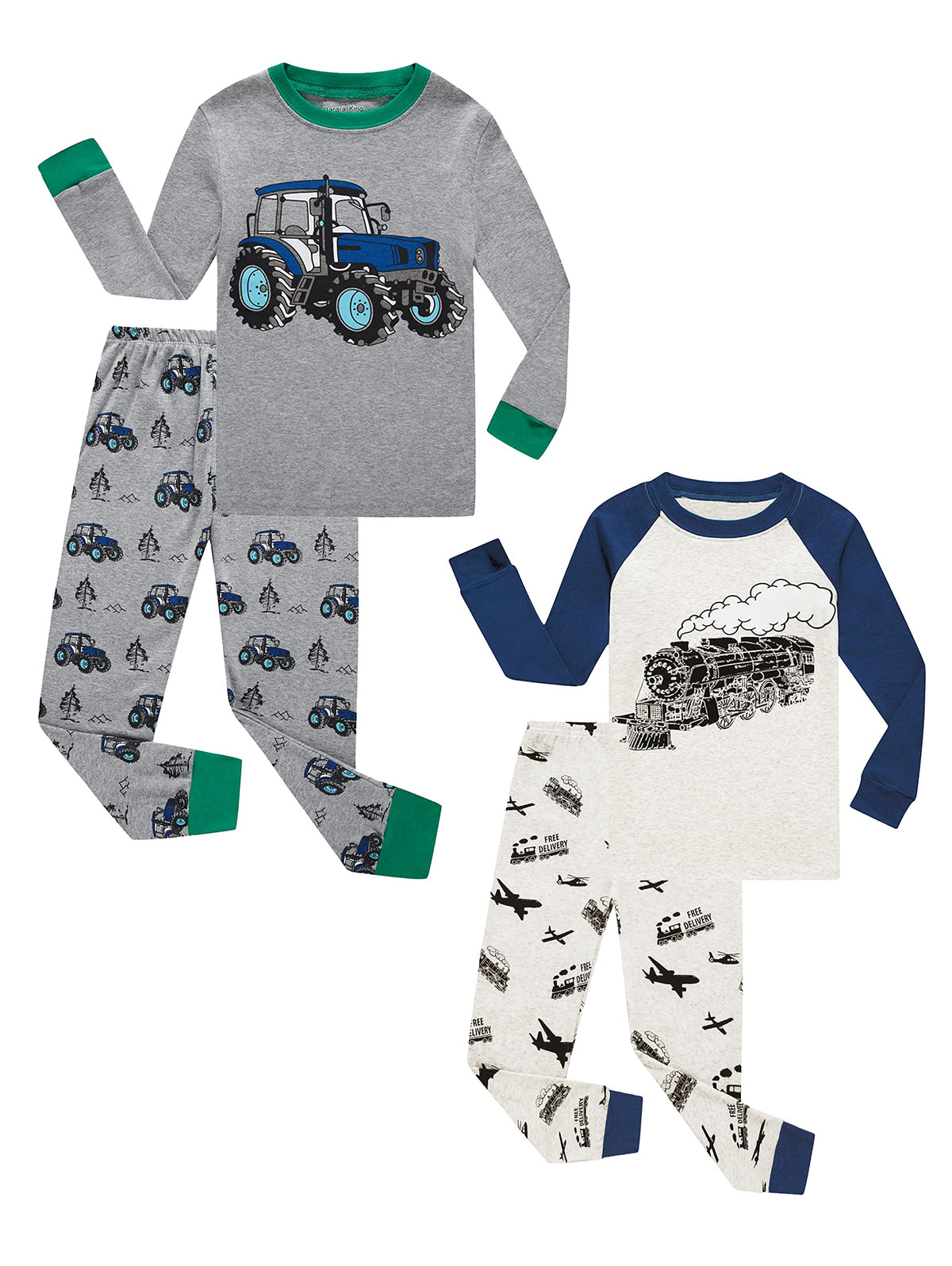 KikizYe Little Big Boys Girls Pajamas Set Kids PJs 100% Cotton Sleepwear