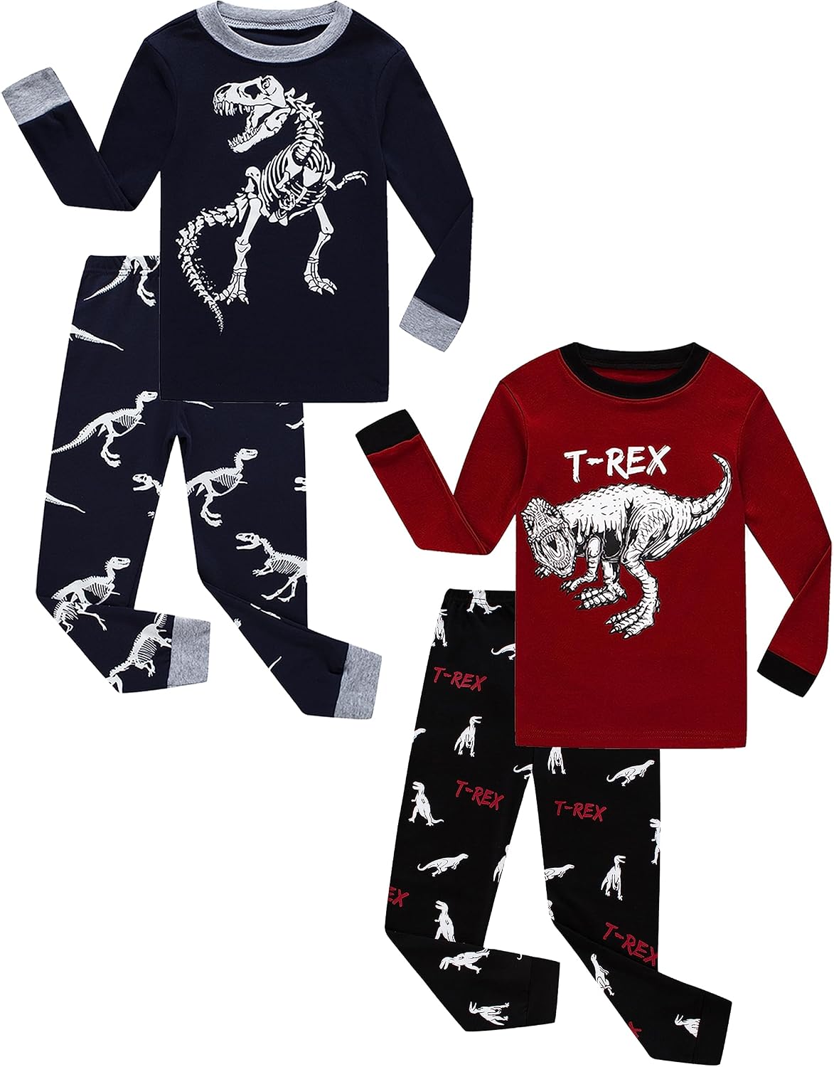 KikizYe Little Big Boys Girls Pajamas Set Kids PJs 100% Cotton Sleepwear