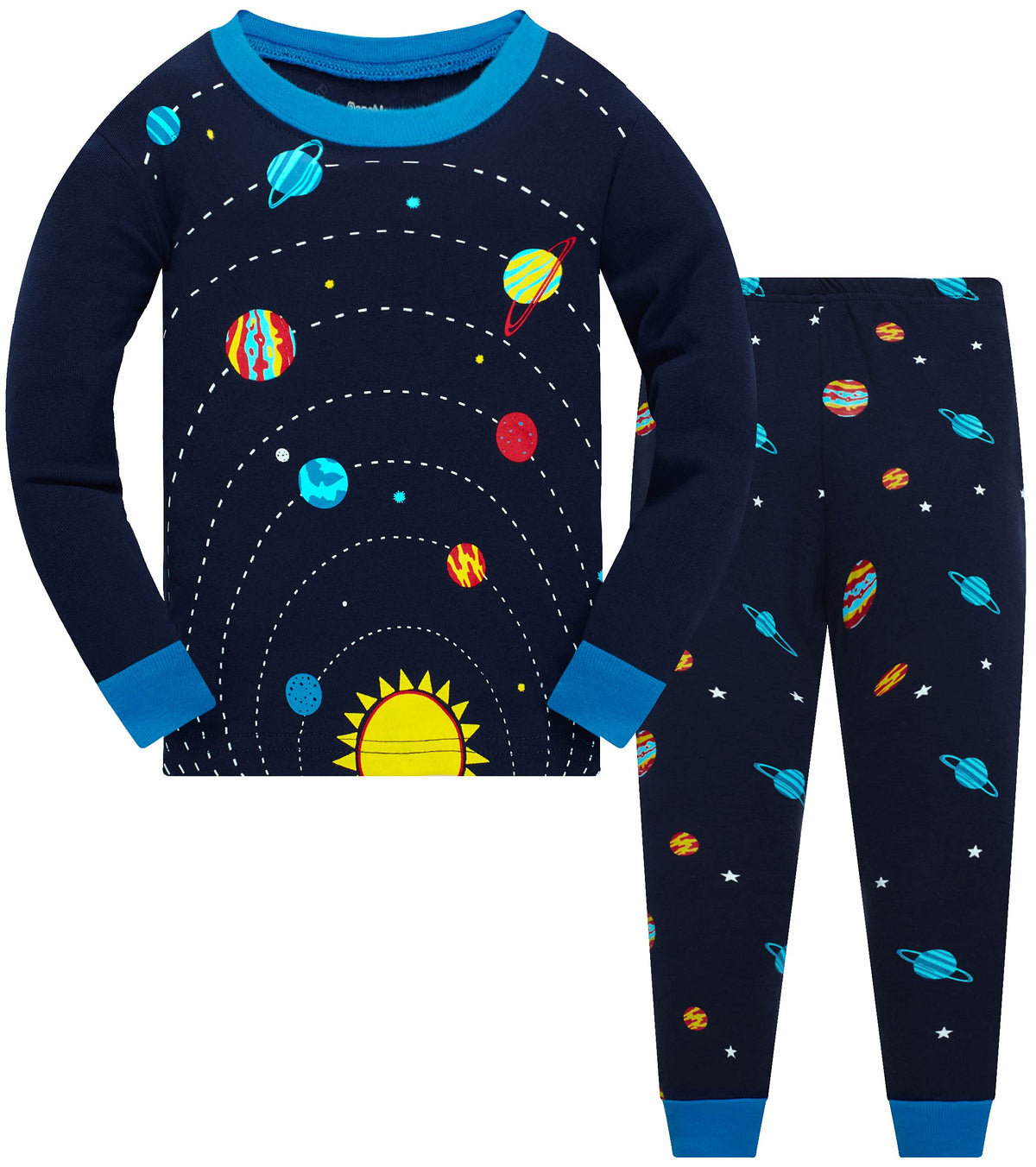 Popshion Little Boys Pajamas Sets Glow in Dark Dinosaur 100% Cotton 2 Piece Toddler Clothes Kids Pjs Sleepwear Size 2-10T