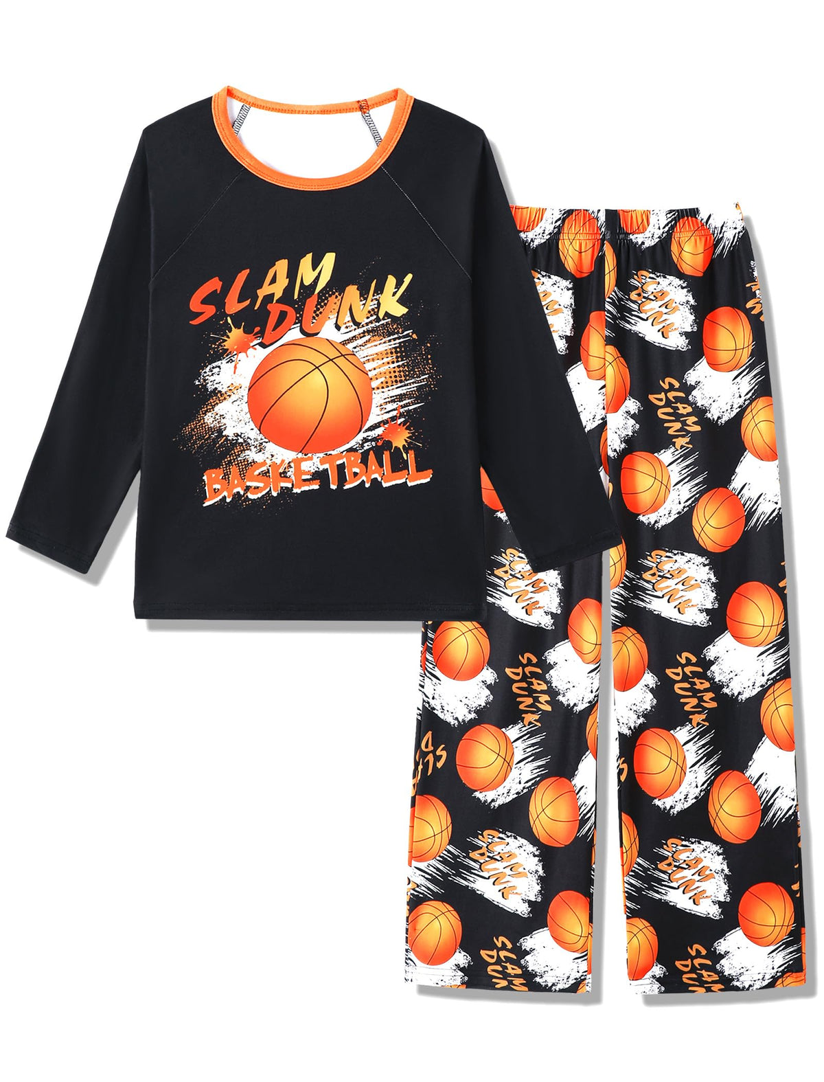 Mikrdoo Boys Pajamas Soft Stretchy Long Sleeve 2-Piece Sleep Set 6Y-16Y