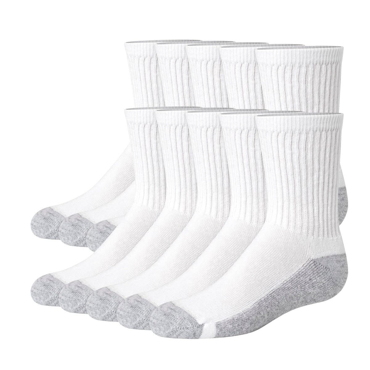 Hanes Boys' Uniform Crew Socks | Moisture-Wicking, 10-Pack for School