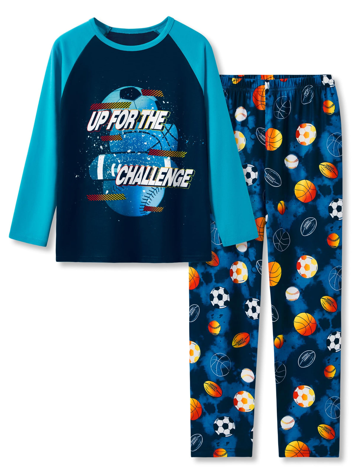 Tebbis Boys Trendy Graphic Long Sleeves & Pants Winter Pajamas Sizes 6-18