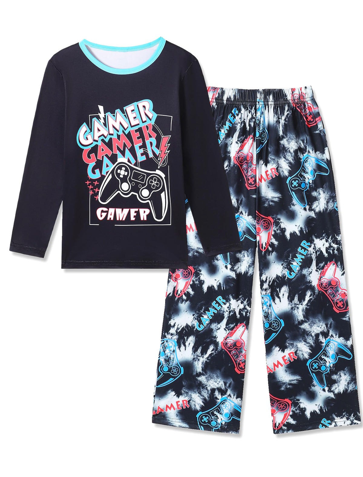 Mikrdoo Boys Pajamas Soft 2-Piece Long Sleeve Sleepwear Set 6-16 Years