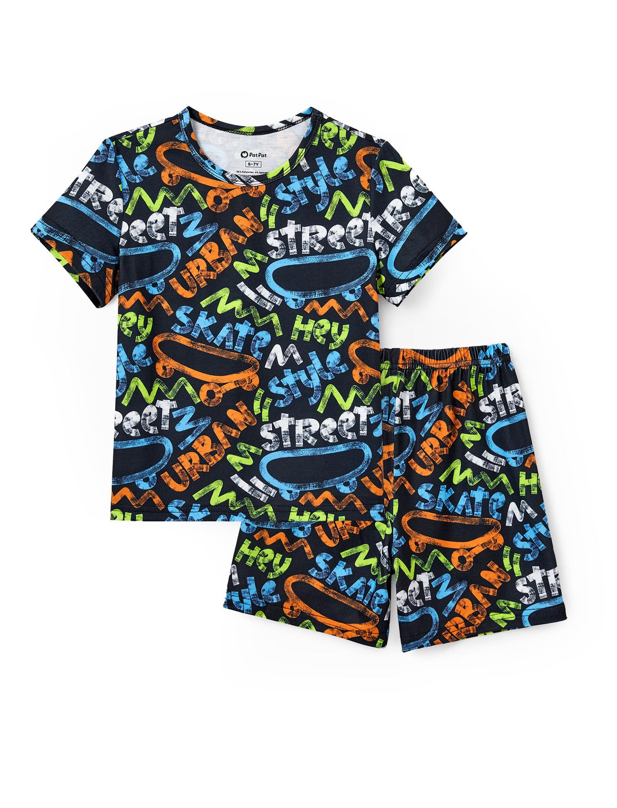 PATPAT Boys Pajamas Short Sleeve T-Shirt and Shorts 2-Piece Sleepwear