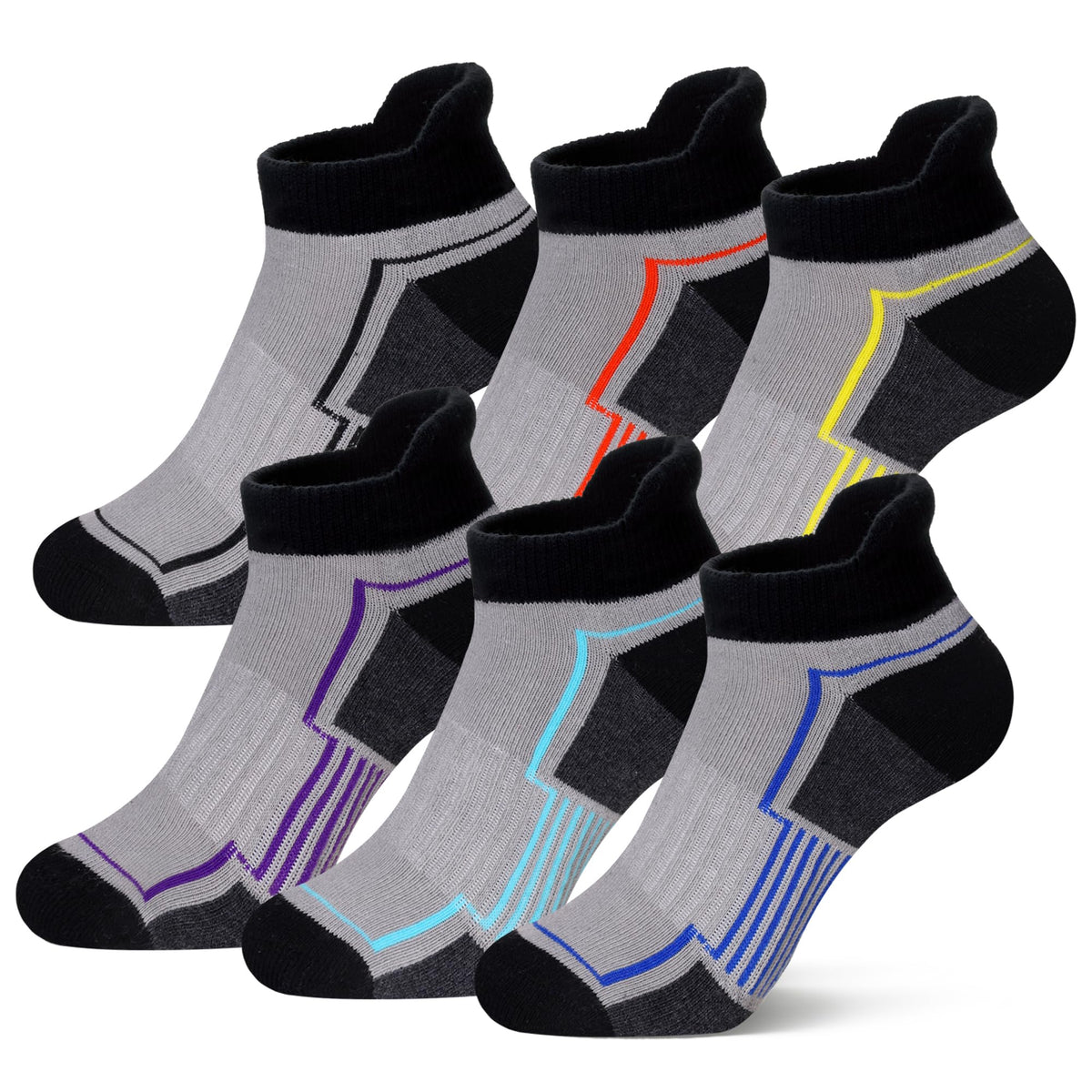 SeeyAN Kids Socks Boys Ankle Athletic Half Cushioned Low Cut Sport Cotton Breathable Socks 6 Pairs