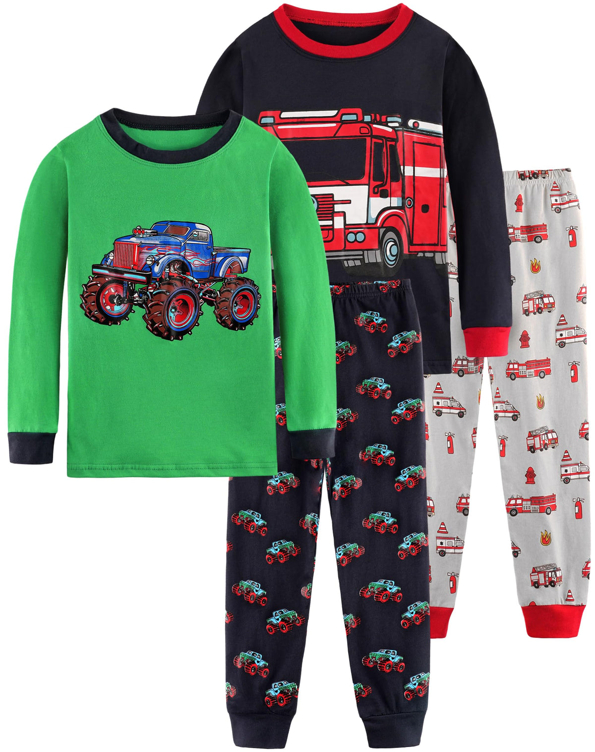 HONGTEYA Toddler Boy Clothes 100% Cotton Long Sleeve Outfit 3-8 Years