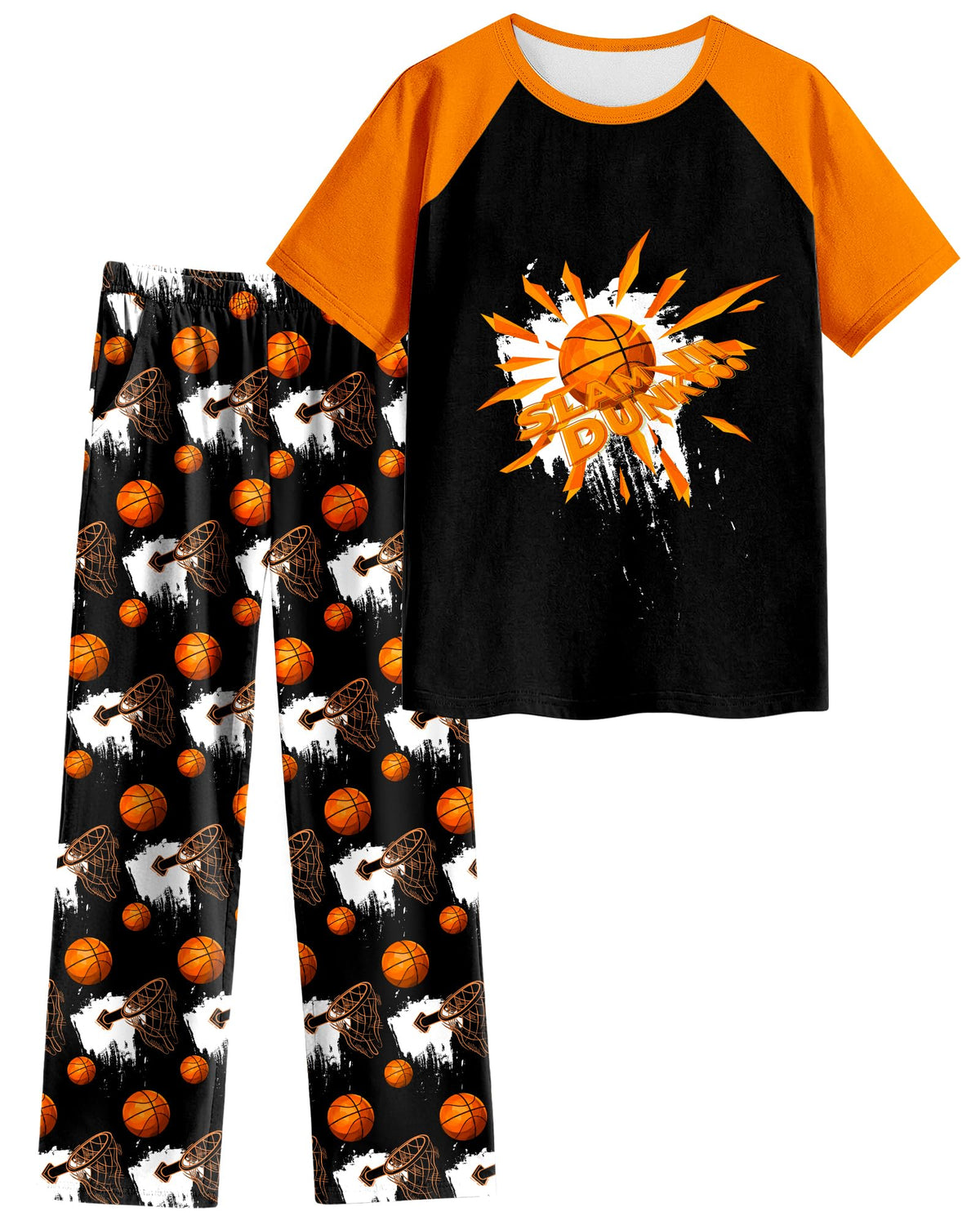 PASHOP Boys Pajamas Little Big Boys Pajamas Short Sleeves and Pants 2 Pieces Summer Pjs Set Kids Boy Sleepwear Size 8-14