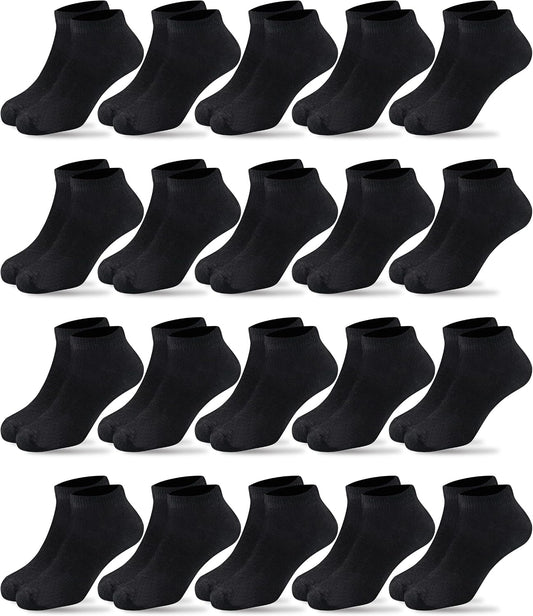 Duufin Kids Socks 20 Pairs Ankle Socks for Kids Boys Girls 4-15 Years Old