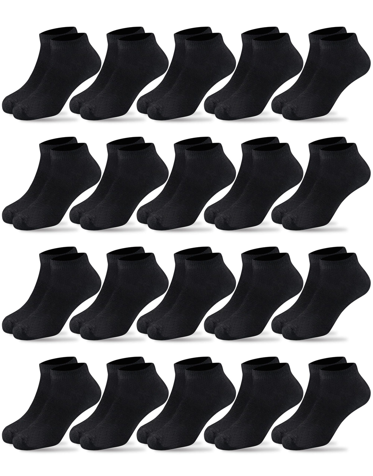 Duufin Kids Socks 20 Pairs Ankle Socks for Kids Boys Girls 4-15 Years Old