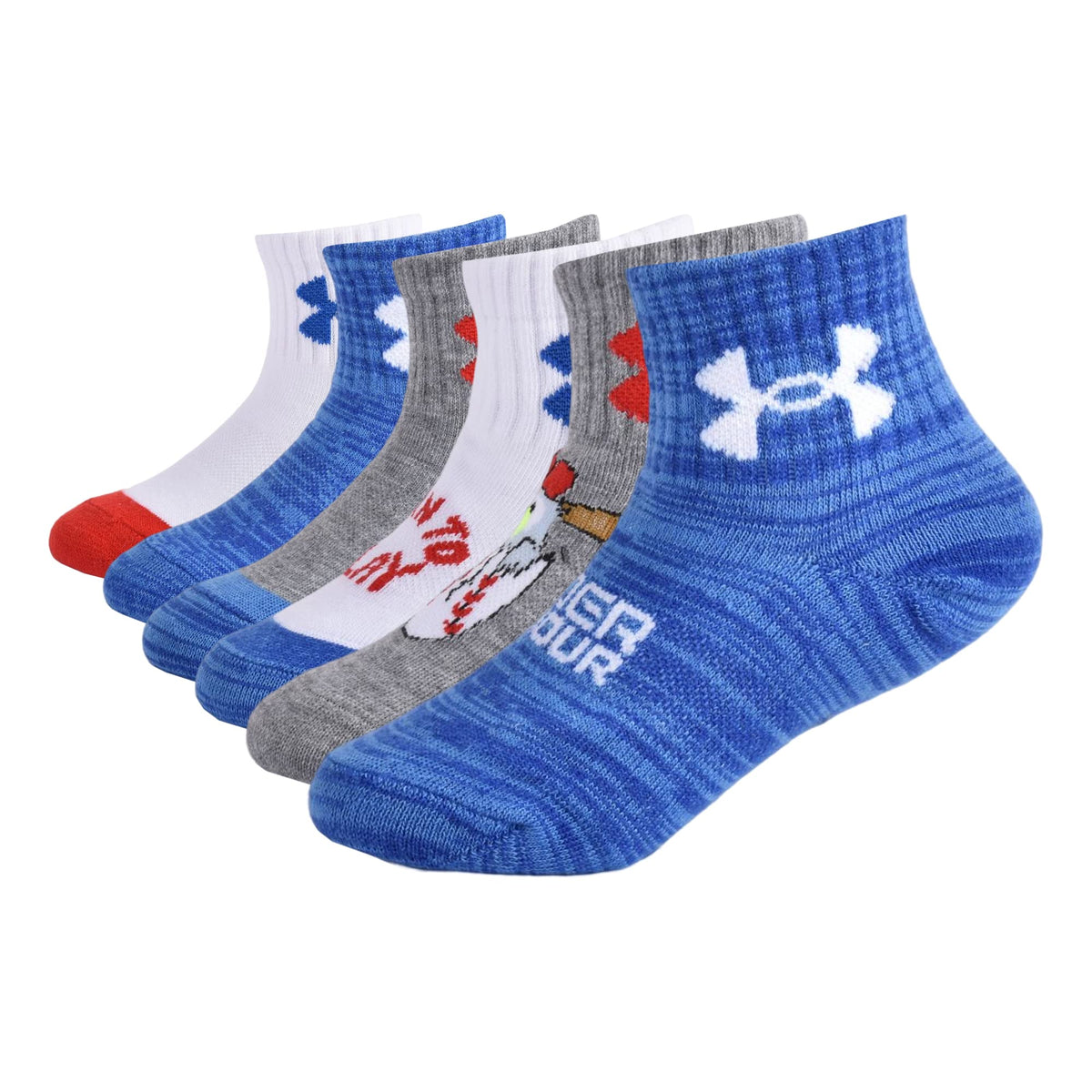 Under Armour boys Multi Pack Essential Quarter Sock