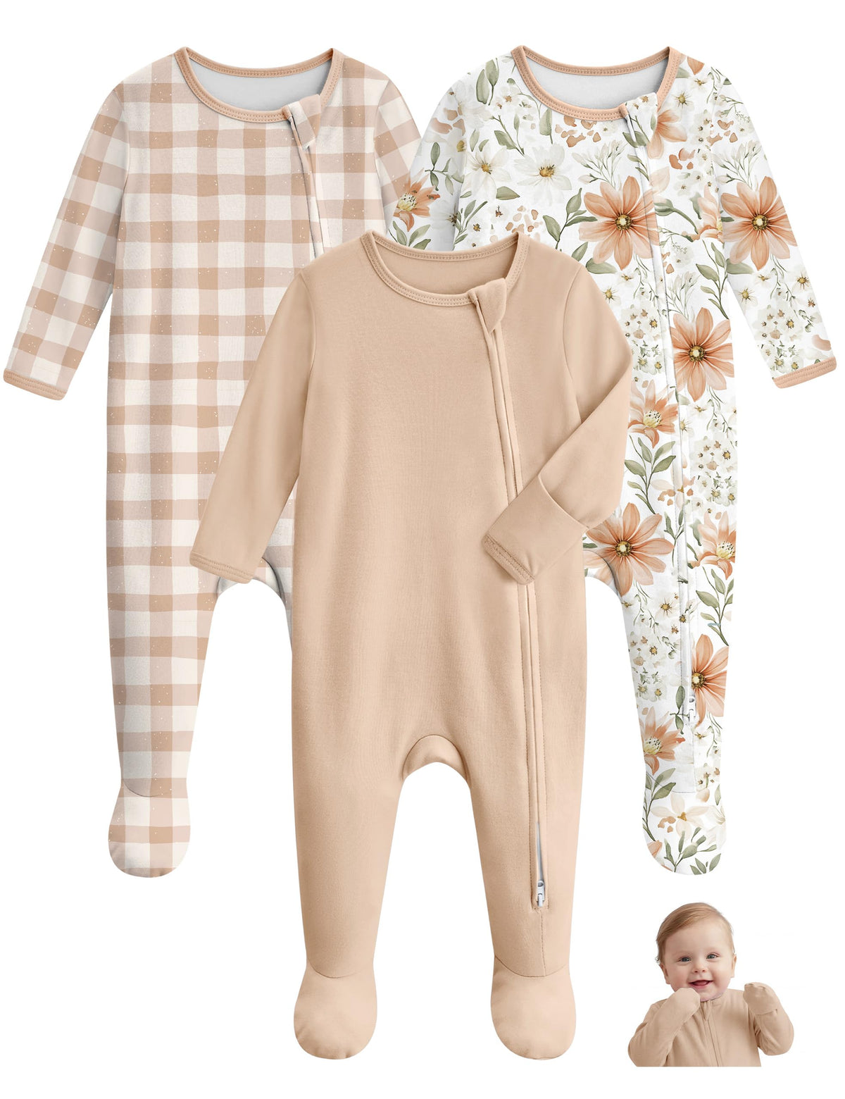Unnivoll Baby Sleepers 100% Organic Cotton Baby Pajamas Boys Girls Clothes