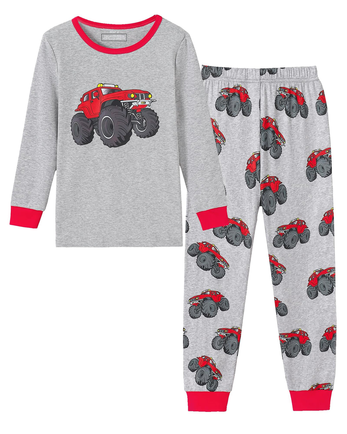 Mikrdoo Boys Cotton Pajamas 2 Pcs Snug Fit Long Sleeve Pj Set 2-14Y