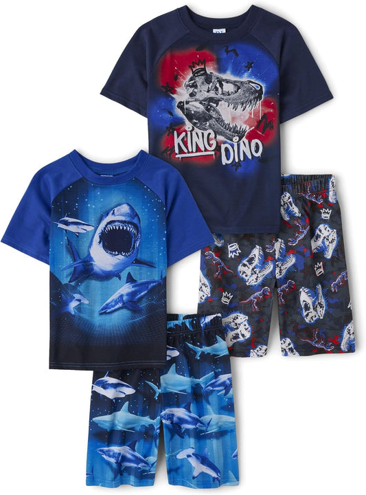 The Children's Place boys Short Sleeve Top and Shorts,2 Piece Pajama Set