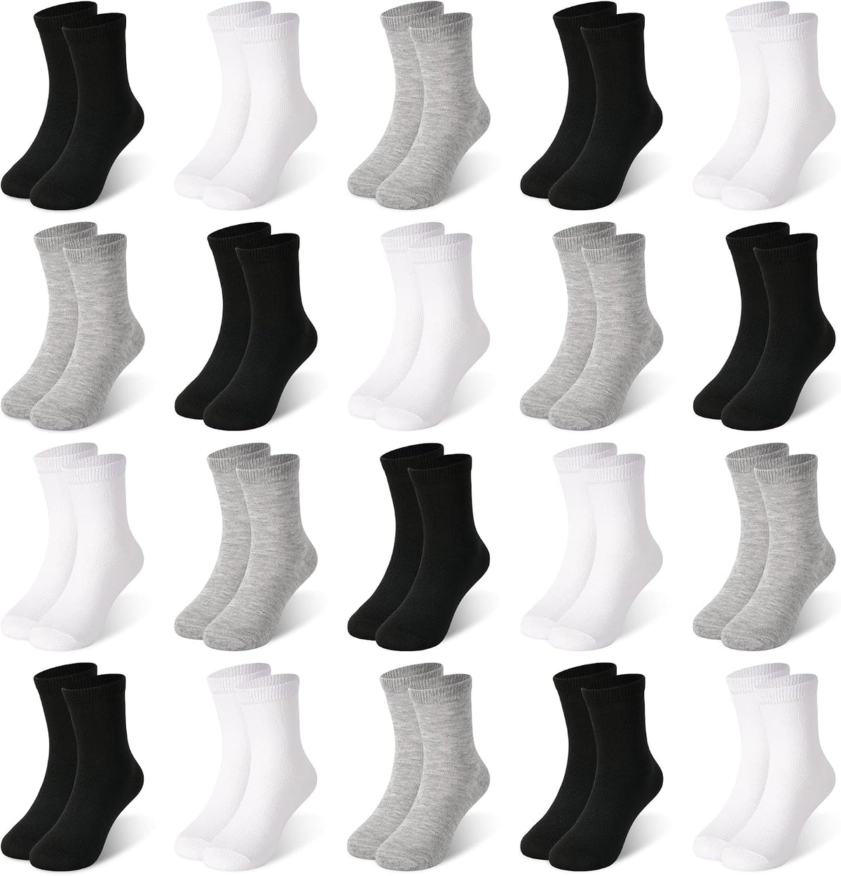 ZERULETS 20 Pairs Toddler Socks Kids Boys Crew Socks 1-13 Years