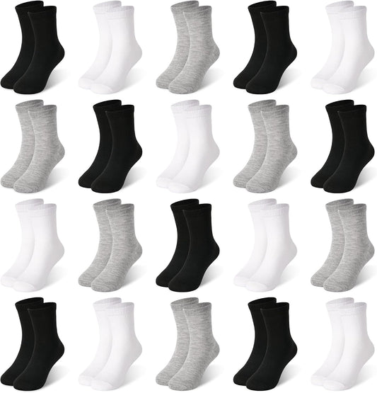 ZERULETS 20 Pairs Toddler Socks Kids Boys Crew Socks 1-13 Years