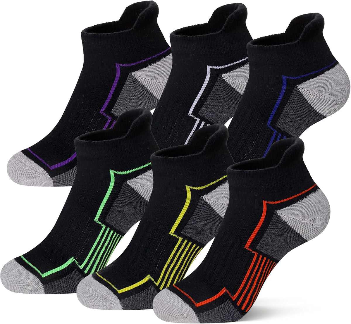 SeeyAN Kids Socks Boys Ankle Athletic Half Cushioned Low Cut Sport Cotton Breathable Socks 6 Pairs