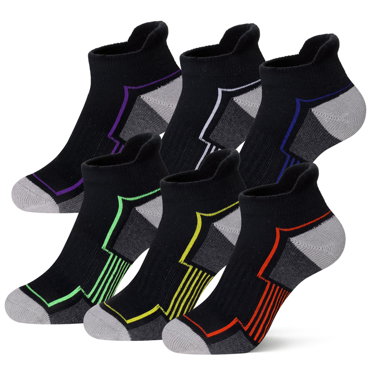SeeyAN Kids Socks Boys Ankle Athletic Half Cushioned Low Cut Sport Cotton Breathable Socks 6 Pairs