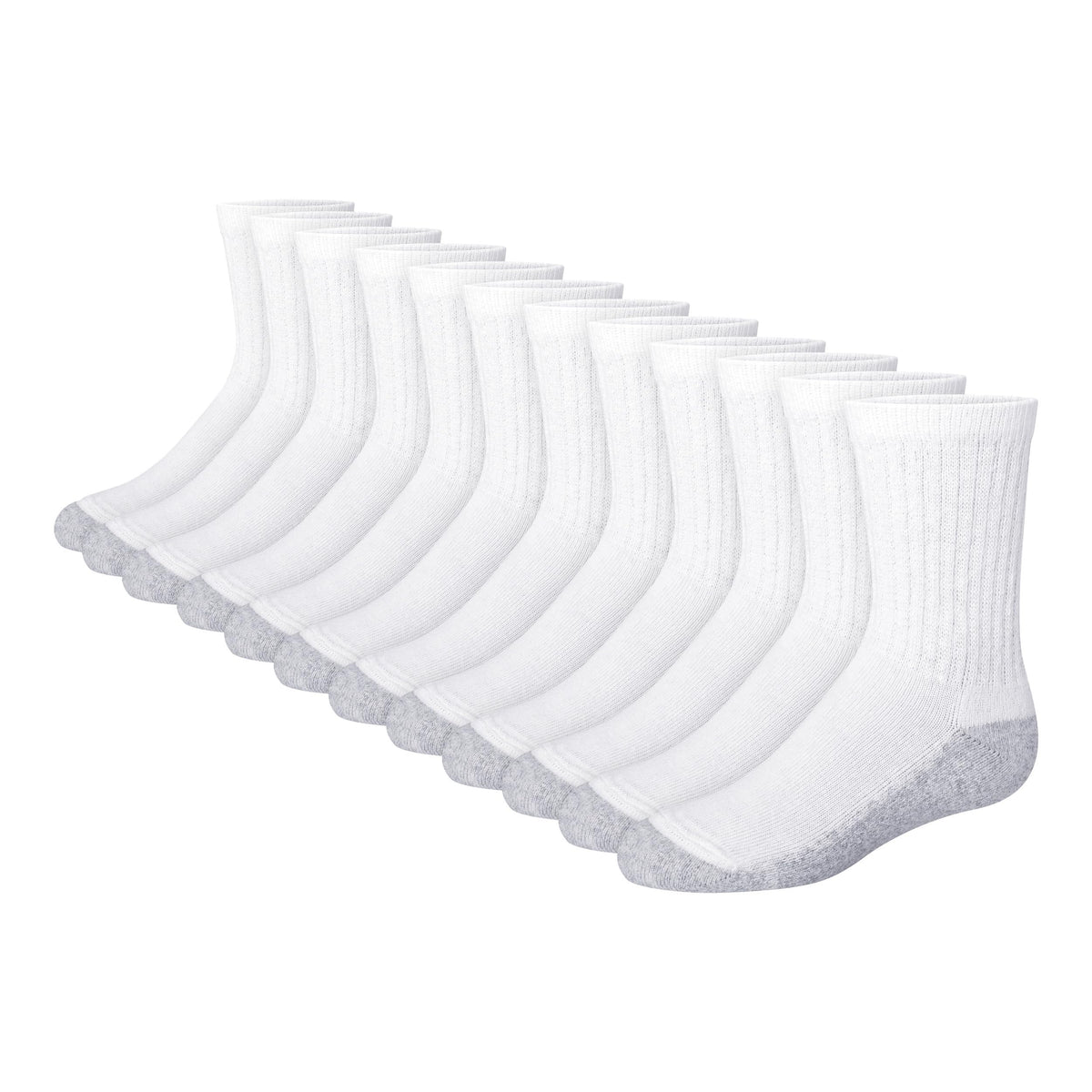 Hanes Boys' Socks Pack, Double Tough Moisture Wicking Ankle, Crew, No Show Socks, 12 & 14 Pair Packs