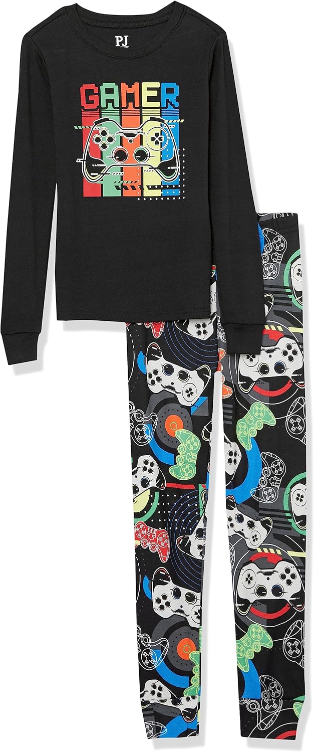 The Children's Place Boys' 100% Cotton Long Sleeve Top and Pants,2 Piece Pajama Set