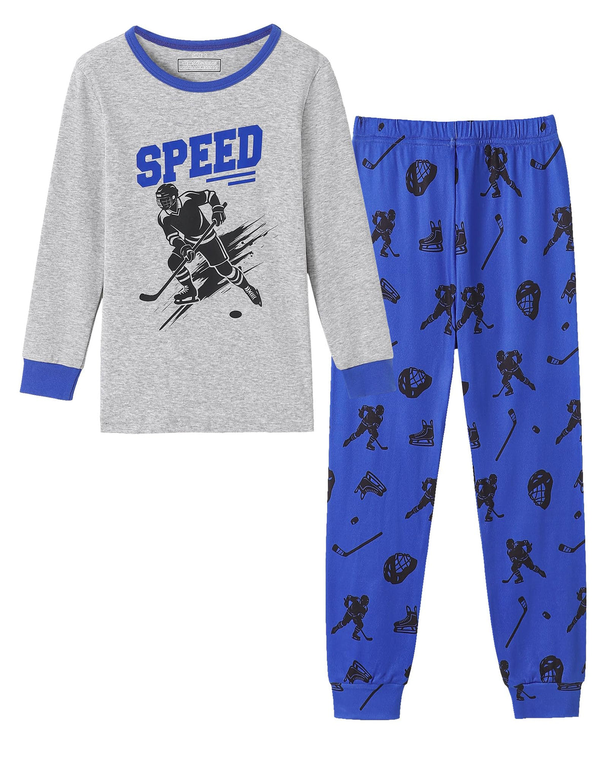 Mikrdoo Boys Cotton Pajamas 2 Pcs Snug Fit Long Sleeve Pj Set 2-14Y